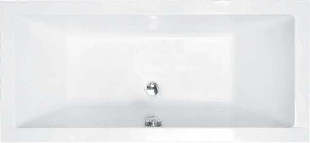 Bad Land Badewanne QUADRO Rechteck in Weiß mit Acrylschürze, Bambus Badewannenablage und Kopfstütze KODI, B/T: 170 x 75 cm - Bild 1