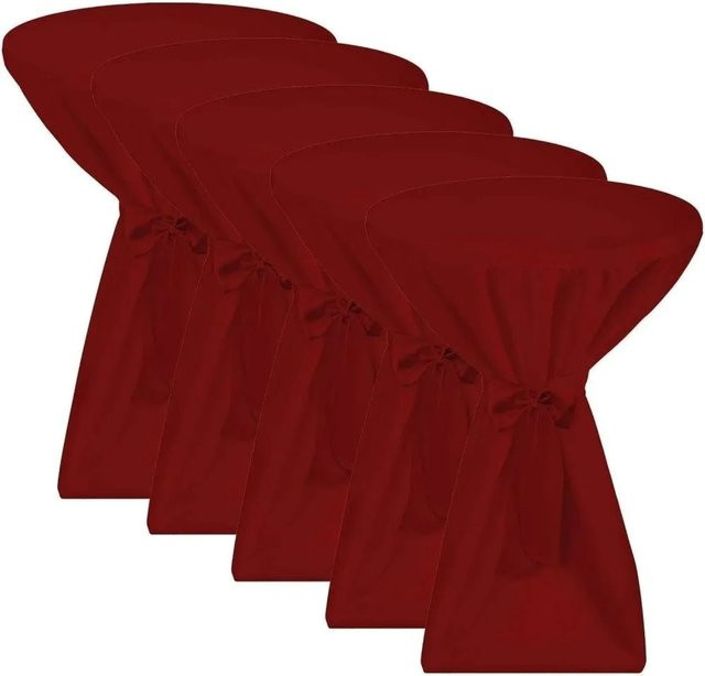 Beautissu Premium Stehtischhusse 5-teiliges Set in Bordeaux mit Durchmesser 70 cm - Bild 1