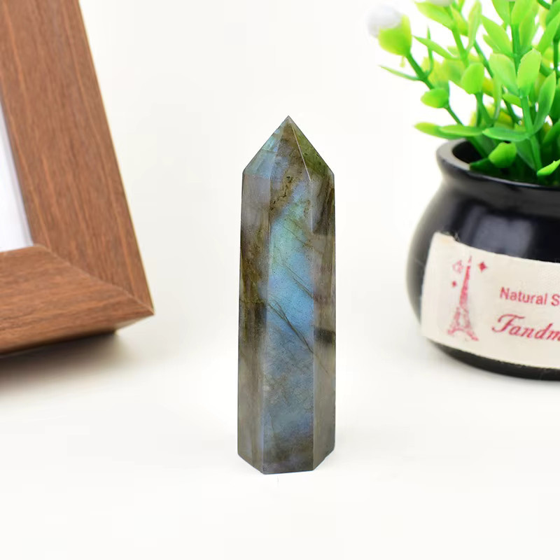 RYCRYSTAL Labradorit Kristallstein als natürliche Säule in Mehrfarben - Bild 4