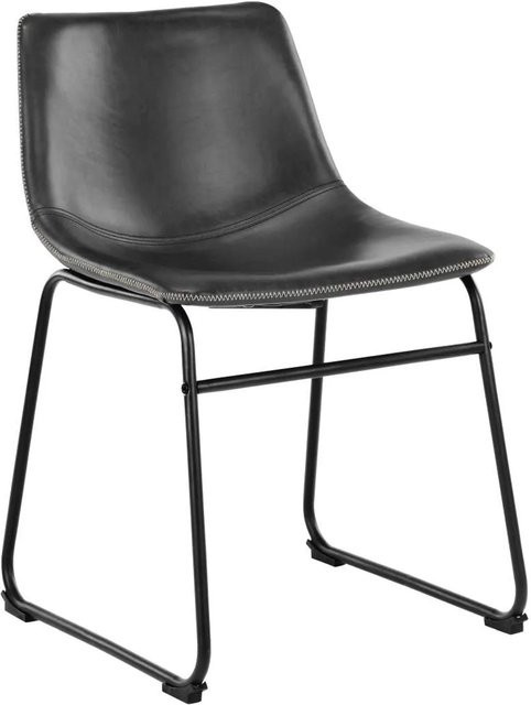 ebuy24 Oregon Esszimmerstuhl aus PU Kunstleder in Schwarz - Bild 1