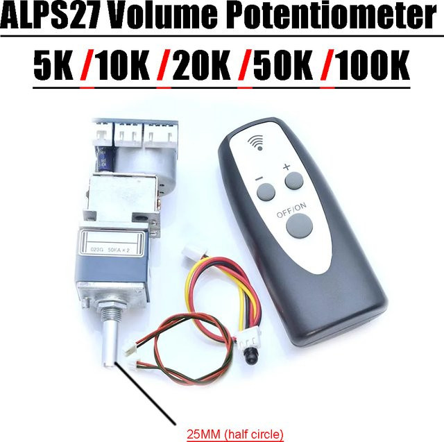 Alps27 Volumenpotentiometer Fernbedienung Platine für Audio-Vorverstärker mit 5k 10k 20k 50k oder 100k Ohm - Bild 1