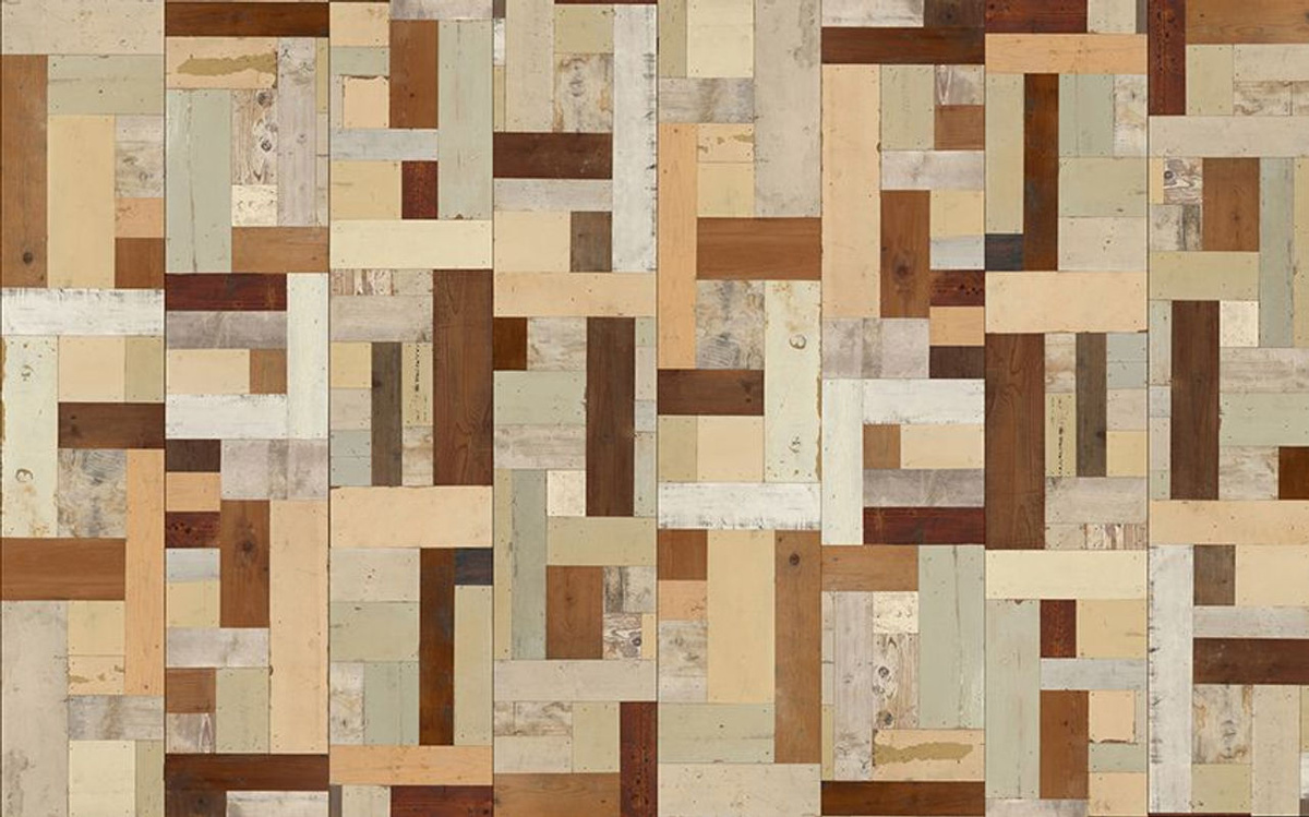 NLXL Tapete Scrapwood 06 PHE-06 in Beige, Braun und Multicolour mit geometrischem Design aus Vlies - Bild 2