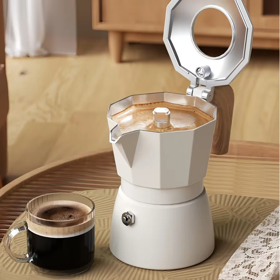 CHANSUNRUN Moka-Kanne Espresso-Extraktionskessel mit Doppelventil für Outdoor-Brühgerät, 100 ml - Bild 4