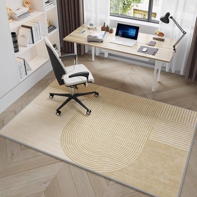 Wucifang Jewelry Teppich für Bürostühle und Wohnräume, abstraktes Design, beige, B/T: 90 x 60 cm - Bild 1