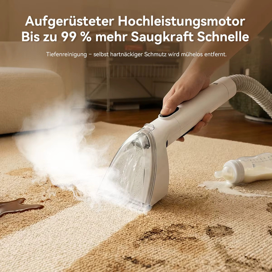 Redroad F1 Heißwasser-Teppichreiniger in Weiß mit 1800W Leistung, 16kPa Saugkraft und 65 °C Heißwasser-Tiefenreinigung für Haustierflecken - Bild 3