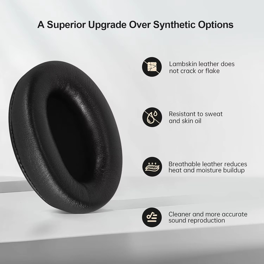 Sony WH-1000XM3 Ersatz-Ohrpolster aus Lammfell für Over-Ear-Kopfhörer in Schwarz oder Silber - Bild 2
