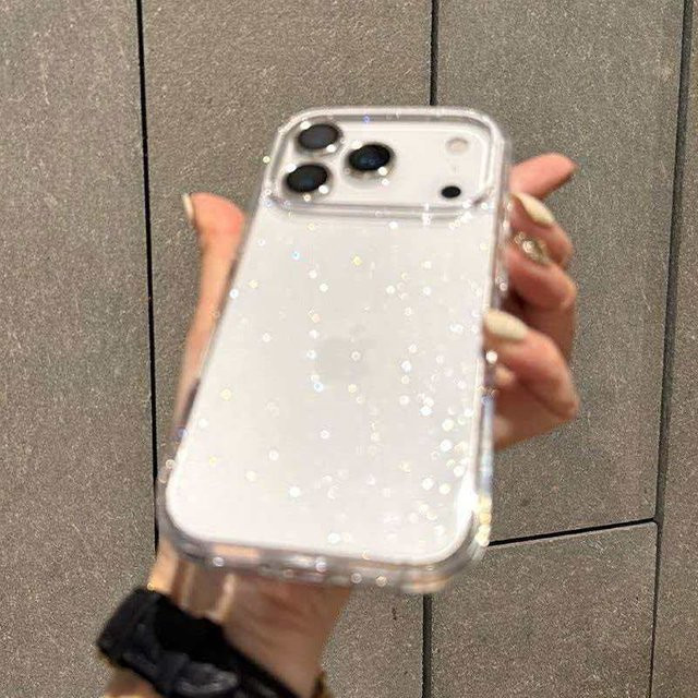 YULIN-003 Bling Glitzer Schutzhülle für iPhone, Stoßfeste weiche Abdeckung, Transparent - Bild 1