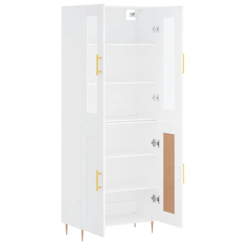 Vidaxl Vitrinenschrank Modern, Weiß, B: 69,5 cm, T: 34 cm, H: 180 cm - Bild 2