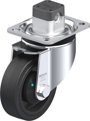 Blickle Lenkrolle LK-POEV 100KAD-1-CS11 mit Feststeller, Rad-Durchmesser: 100 mm, Tragfähigkeit: 200 kg, Farbe: Schwarz/Silber - Bild 1