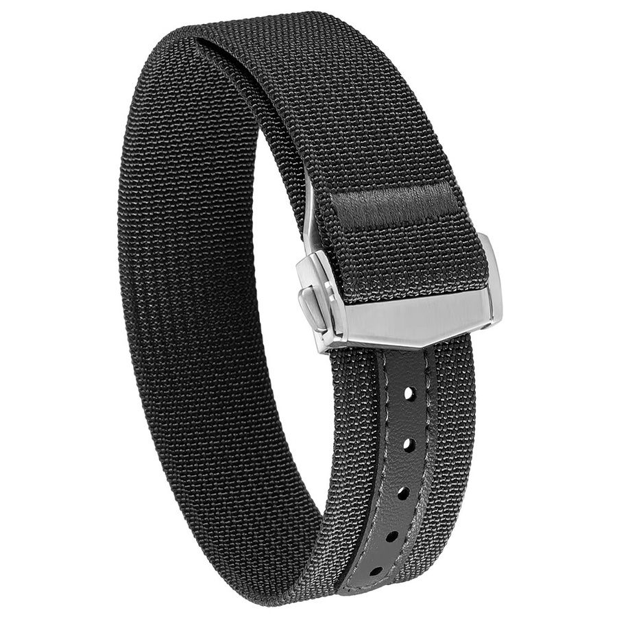 crazyband Uhrenarmband Nylon, Schwarz, Unisex, 20mm 22mm - Bild 3