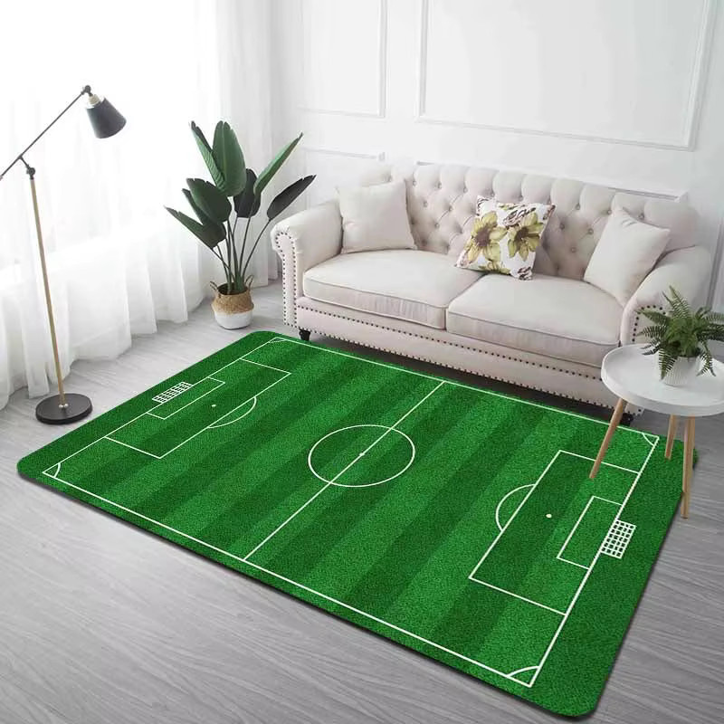 VIKAMA Kunstrasen-Fußballteppich in Grün, rutschfester und maschinenwaschbarer Teppich für Wohnzimmer oder Flur, B/T: 60 x 40 cm - Bild 2