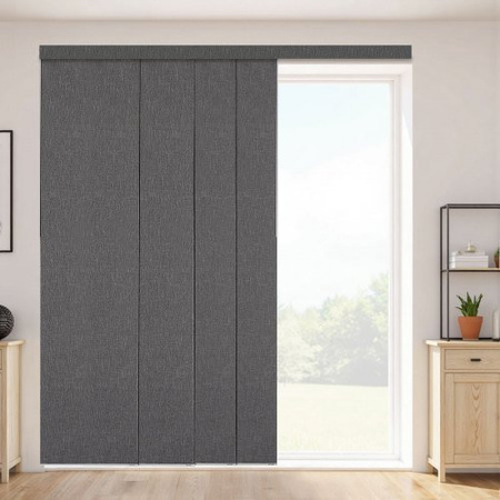 VEVOR Verdunkelungs-Flächenvorhänge mit ausziehbarer Schiene, Dunkelgrau, B: 116 cm bis 218 cm, H: 243 cm