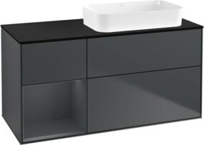 V&B Waschtischunterschrank Finion mit Wandbeleuchtung, Breite: 120 cm, Tiefe: 60 cm, lackiert - Bild 1