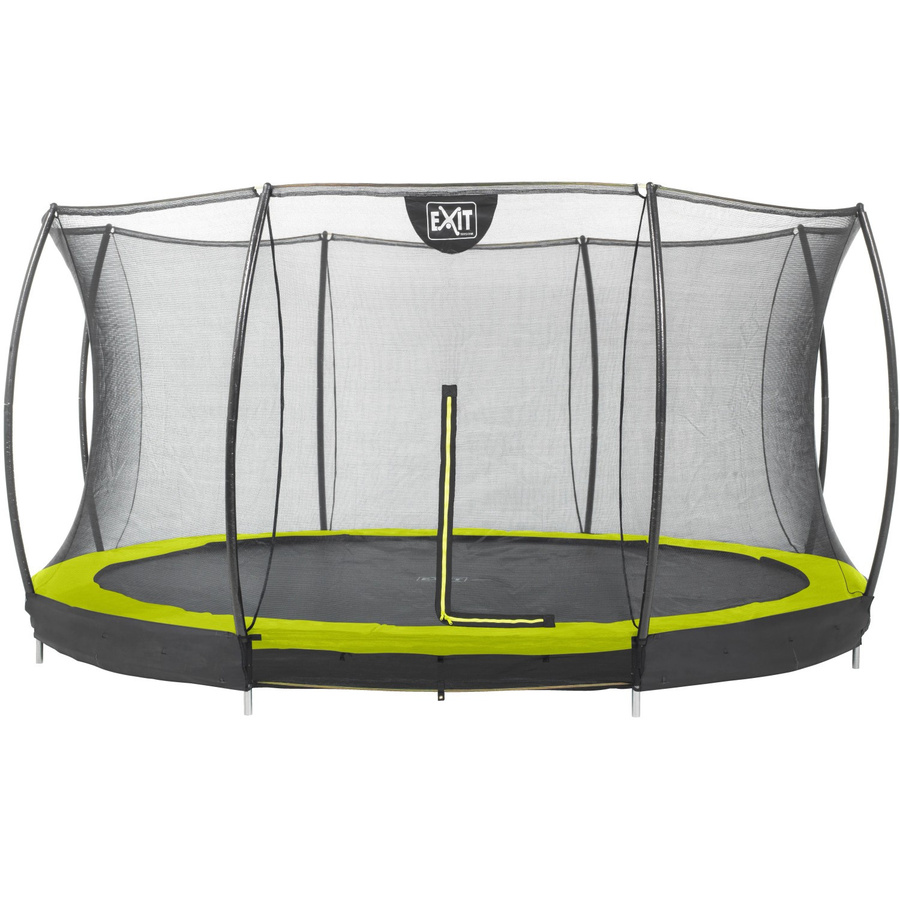 EXIT Toys Silhouette Bodentrampolin mit Sicherheitsnetz, Durchmesser: 427 cm, Farbe: Lime Grün, maximale Belastung: 120 kg - Bild 2