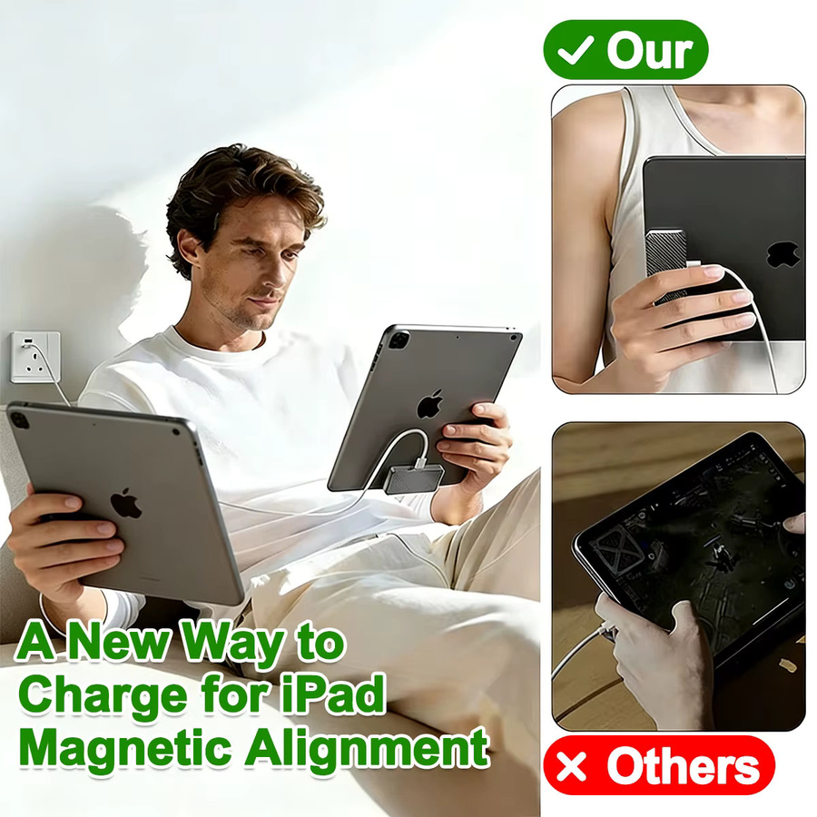 Apple iPad Kabelloses Magnetisches Ladegerät 18W Schnellladung mit Smart Connector aus Aluminiumlegierung - Bild 2