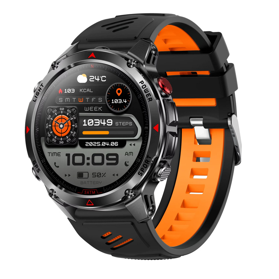 OUIO GPS Smartwatch für Männer in Silber mit Metallgehäuse, Barometer, Kompass und 3ATM Wasserdichtigkeit für Sport und Schwimmen - Bild 7
