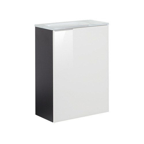 Fackelmann Waschbeckenunterschrank SBC Gäste Bad mit Glasfronten in Anthrazit und Weiss, B/H/T: 44 x 60 x 24,3 cm - Bild 2