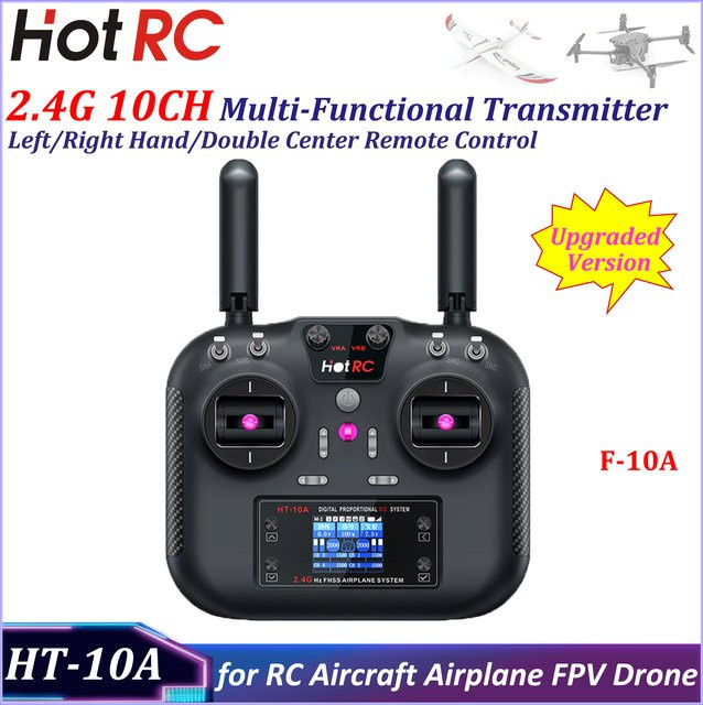 HotRC HT-10A 2,4G 10-Kanal Multifunktionaler Sender mit F-10A Empfänger, Fernbedienung - Bild 1