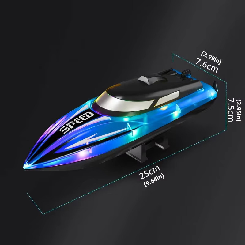 CONUSEA RC-Boot, ferngesteuertes Rennboot, mit LED-Lichtern, wasserdicht - Bild 4
