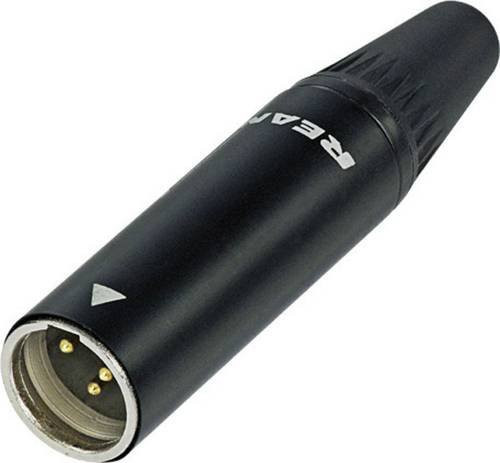 Rean AV RT3MC-B Miniatur-XLR-Steckverbinder Stecker, gerade, 3 Pol, Schwarz - Bild 1