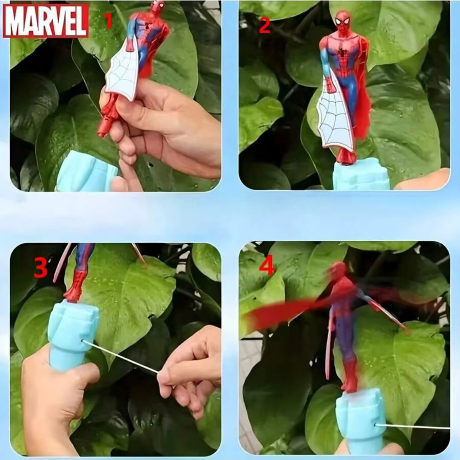 Potdemiel Marvel Spider-Man Captain America, Fliegendes Bambus-Insektenmodell, drehen und abfeuern - Bild 4