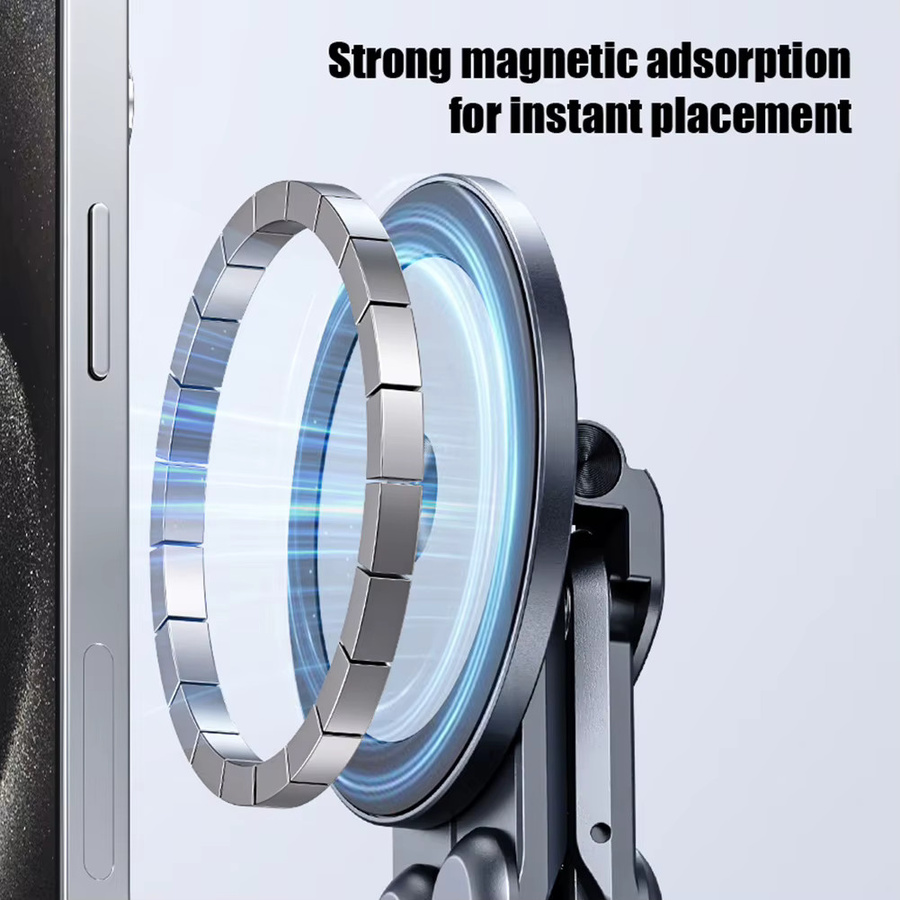 CEYYOR 3-in-1 Magnetischer Handyhalter und faltbares Stativ in Grau für iPhone, iPad und Laptop - Bild 4