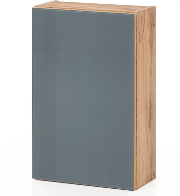 Held Möbel Hängeschrank Pisa in Grau-Wotaneiche mit Glastüren für dein Badezimmer - Bild 1