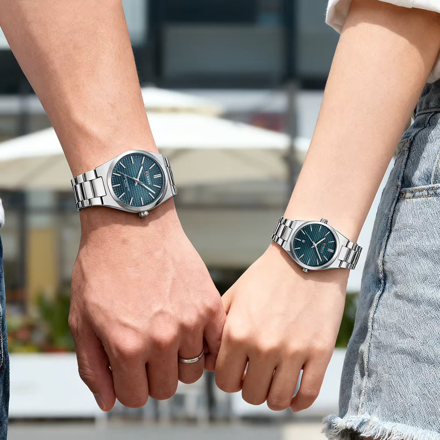 CURREN Armbanduhr, Quarz, Edelstahl, Blau, Unisex - Bild 2