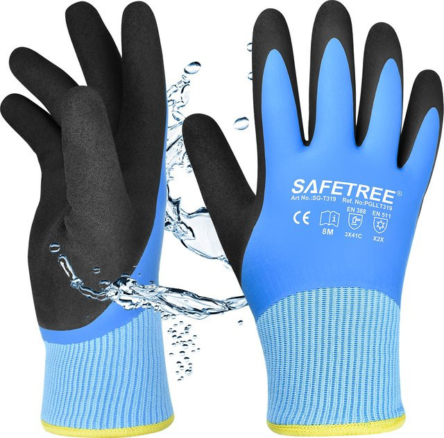 Wasserdichte und wärmende Winter-Arbeitshandschuhe aus Latex mit rutschfestem Handschutz für kalte Arbeiten - Bild 1
