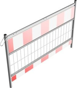 Schake Schrankenzaun Site Fence aus Stahl in Rot/Weiß, Länge: 1,60 m - Bild 1