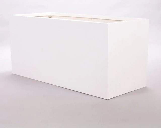 Elegant Einrichten Pflanzkübel aus Fiberglas rechteckig, Farbe: Weiß, B/T/H: 120 x 50 x 55 cm - Bild 1