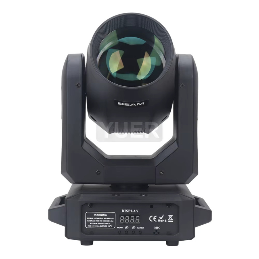 Yuer 10er Set LED Moving Head Beam und Spot mit 200W, 18 rotierenden Prismen und Regenbogeneffekt, Multicolour RGB, Schwarz - Bild 2