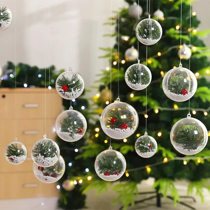 30 Stück transparente Kunststoff-Weihnachtskugeln als Hängeornamente für Weihnachtsbaum, Hochzeit und Party-Dekoration - Bild 5