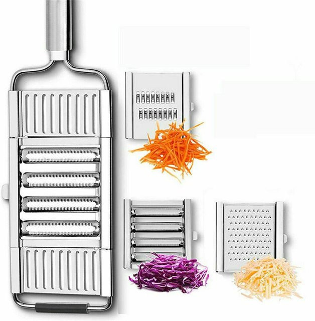 YZ Household Mehrzweck-Gemüseschneider und Mandoline aus Edelstahl in Grau mit mehreren Klingen, B/T/H: 35,5 x 35,5 x 8,5 cm - Bild 1