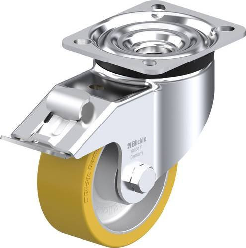 Blickle Lenkrolle LK-ALTH 100K-1-FI mit Feststeller, Rad-Durchmesser: 100 mm, Tragfähigkeit: 350 kg, silberfarben - Bild 1