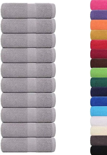 vidaXL Gästetücher 10er Set aus 100% Baumwolle in Grau, B/H: 30 x 50 cm, 360 g/m² - Bild 1