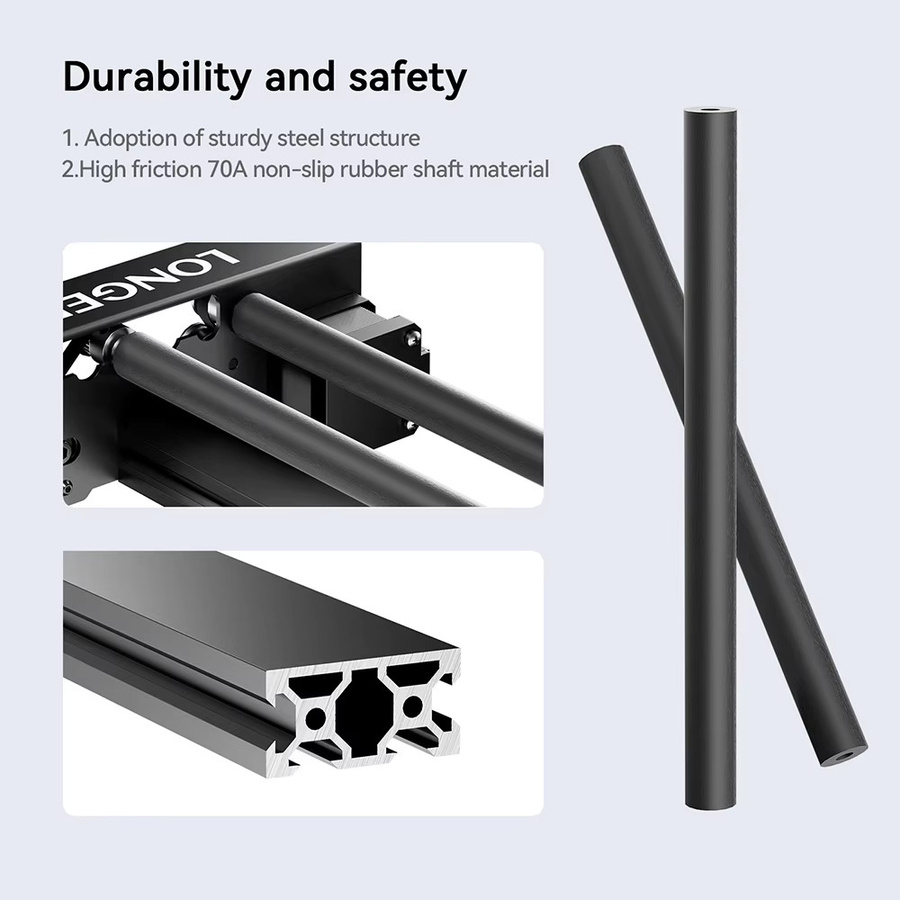 LANGER Lasergravierer Y-Achsen-Rotationswalze mit 360 Grad Rotation in Schwarz, Durchmesser einstellbar von 6 bis 300 mm - Bild 5