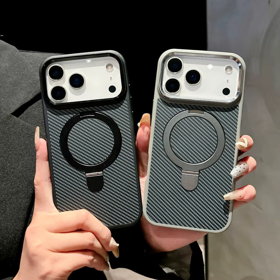 Tech-Aesthetic Case N52 Magnetständergehäuse mit Kevlar-Finish für iPhone 12-17 Pro Max in Schwarz - Bild 2