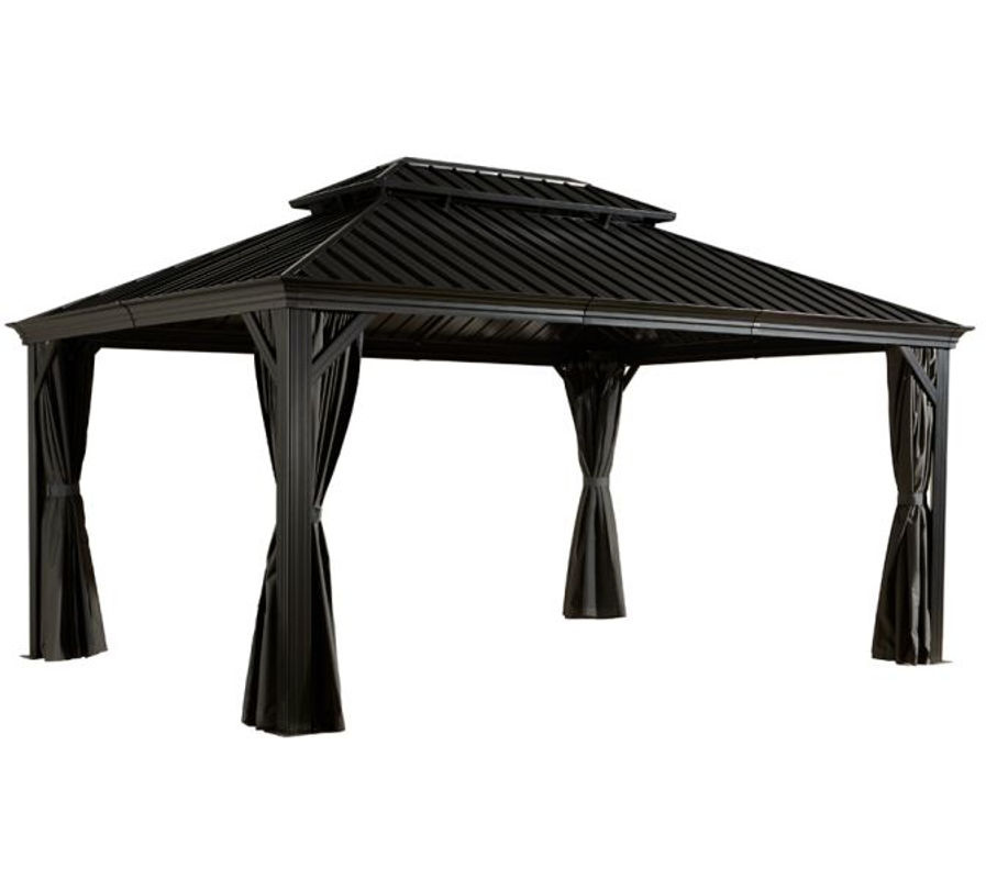 Sojag Vorhang-Set Mykonos/Messina für Pavillon, dunkelgrau, Polyester, Breite: 484 cm - Bild 3