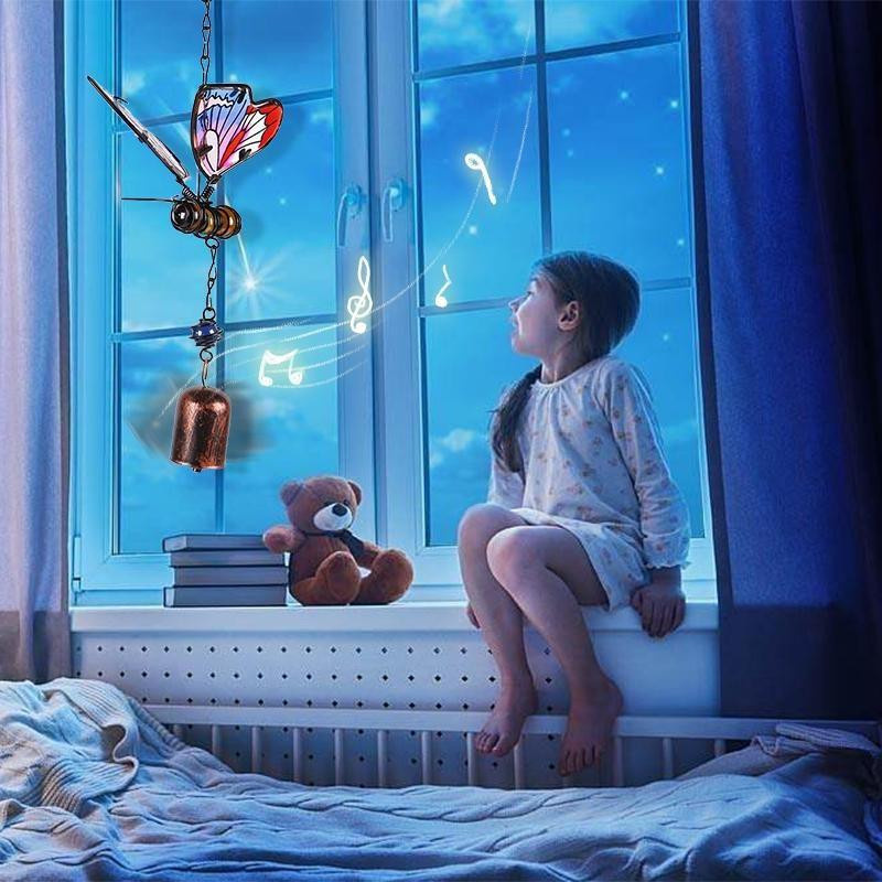 YJSTY 3D Schmetterling Wandornament aus Metall in Mehrfarbig, Handgemachter Metall-Anhänger für Outdoor und Indoor, Breite: 30 cm, Höhe: 10 cm - Bild 3