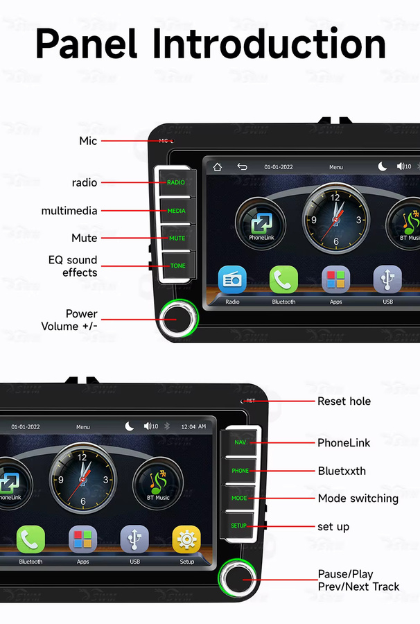 BQCC 7 Zoll Auto-Radio MP5-Player Multimedia-Stereoanlage mit Bluetooth, FM und USB in Schwarz - Bild 4