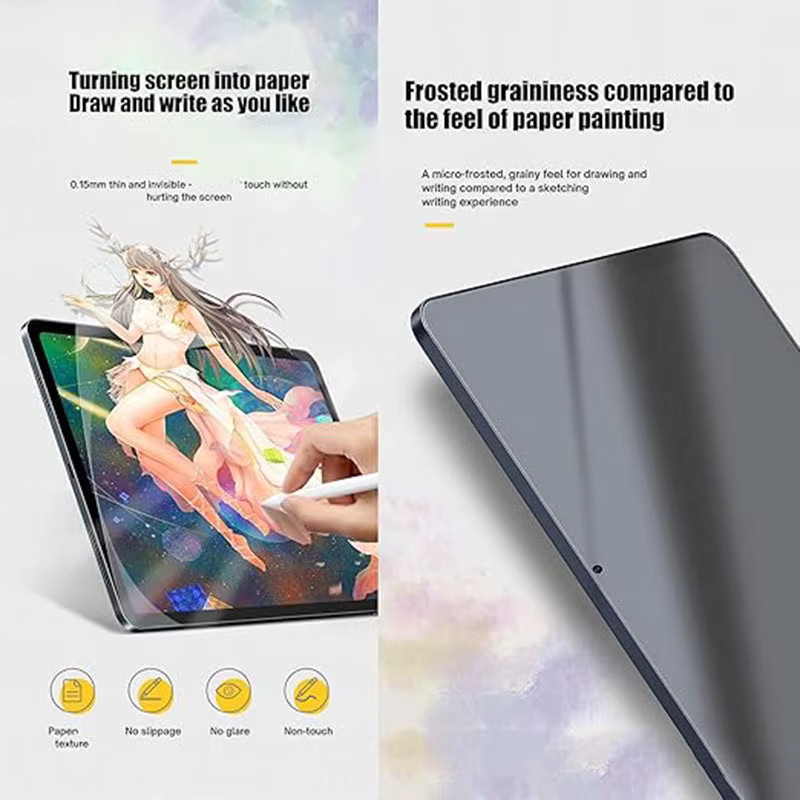 2 Stück Papierfolie Displayschutzfolie für Apple iPad Mini 4 5 6, iPad Air 1 2, iPad Pro 9.7 11 12.9 und iPad Air M3 11 13 in Transparent, Anti-Kratz-Folie - Bild 3