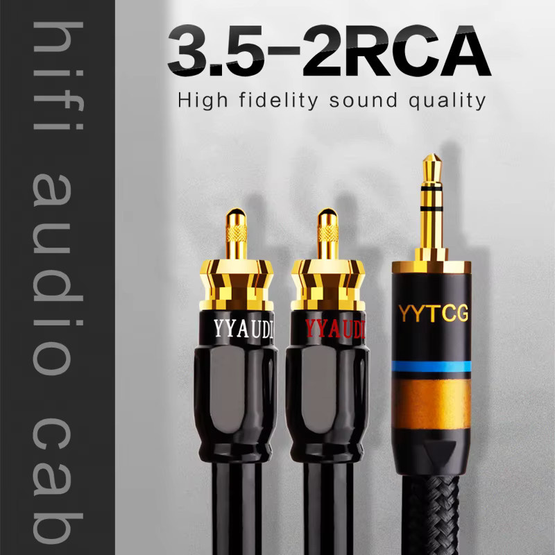 YYTCG Audiokabel 3,5 mm Klinke auf 2RCA für Mobiltelefone, Verstärker und Lautsprecher - Bild 4