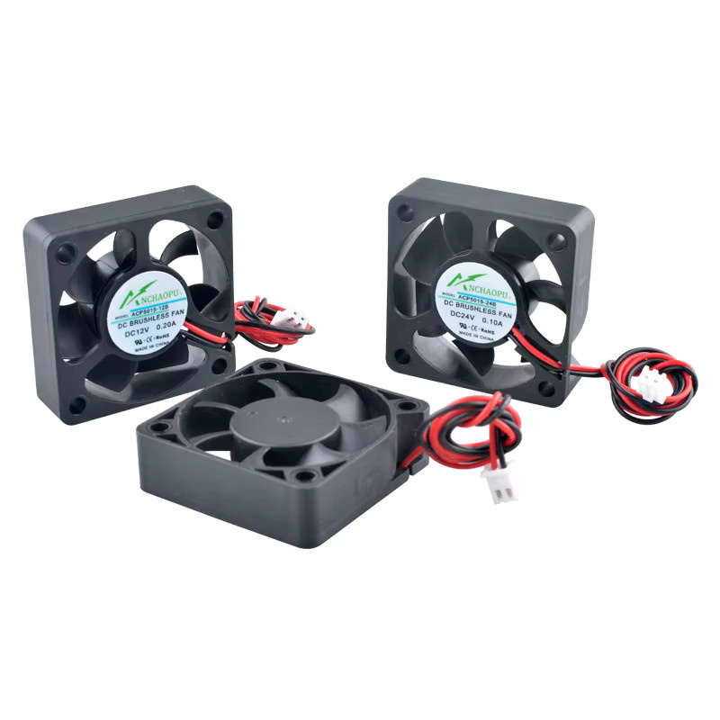 ANCHAOPU Axialventilator ACP5015 in Schwarz, B/T/H: 50 x 50 x 15 mm, Mehrspannungs-Lüfter für 5 V, 12 V und 24 V - Bild 2