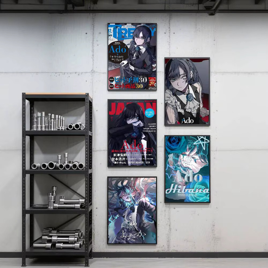 Kayou Singer Ado Poster Kunstdruck im Anime-Stil, Mehrfarbig, Papier, B: 15,0 cm, H: 10,0 cm - Bild 2