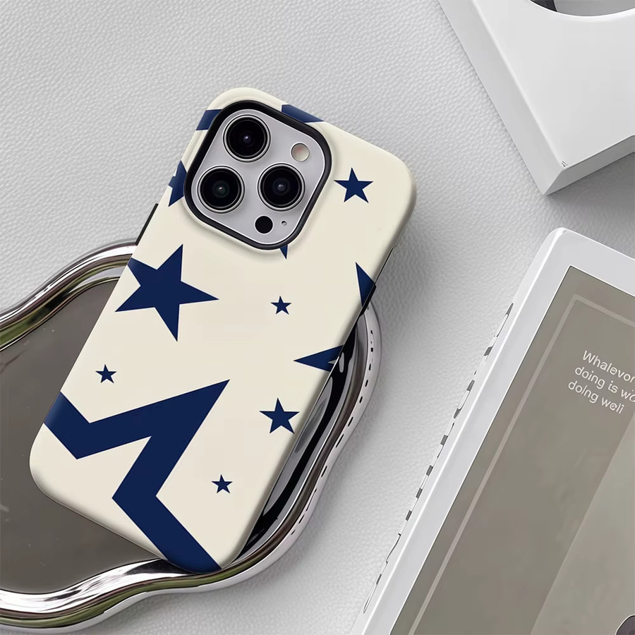 Navy Star Silhouetten Handyhülle für Apple iPhone 11 bis iPhone 17 Pro Max Plus in Blau mit doppelschichtiger Rückseite - Bild 5