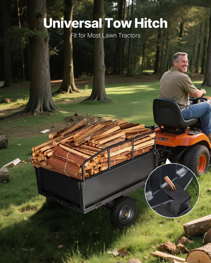 Schwerlast Stahl-Kippwagen 17 Cu. Ft für ATV/UTV Anhänger mit 600LB Traglast - Bild 2