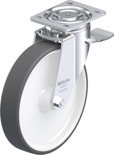 Blickle Lenkrolle LH-POTH 250G-ST mit Feststeller in Grau und Weiß, Rad-Durchmesser: 25 cm, Tragfähigkeit: 900 kg - Bild 1