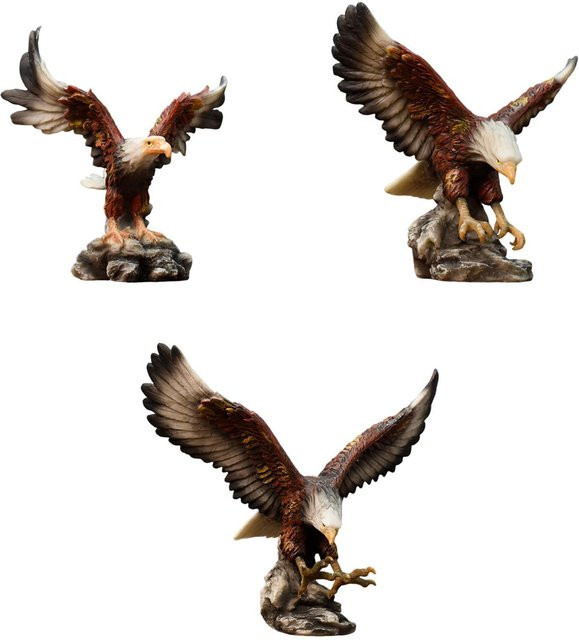 Kesoto Moderne Adler Figur aus Harz als Kunstwerk Skulptur für Tisch und Regal B/T/H: 15,0 x 10,0 x 3,0 cm - Bild 1