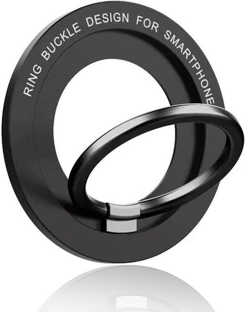 WSSHE Magnetischer Handy-Ringhalter kompatibel mit iPhone 12 13 14 Serie für MagSafe, abnehmbarer Handy-Griff, Schwarz - Bild 1